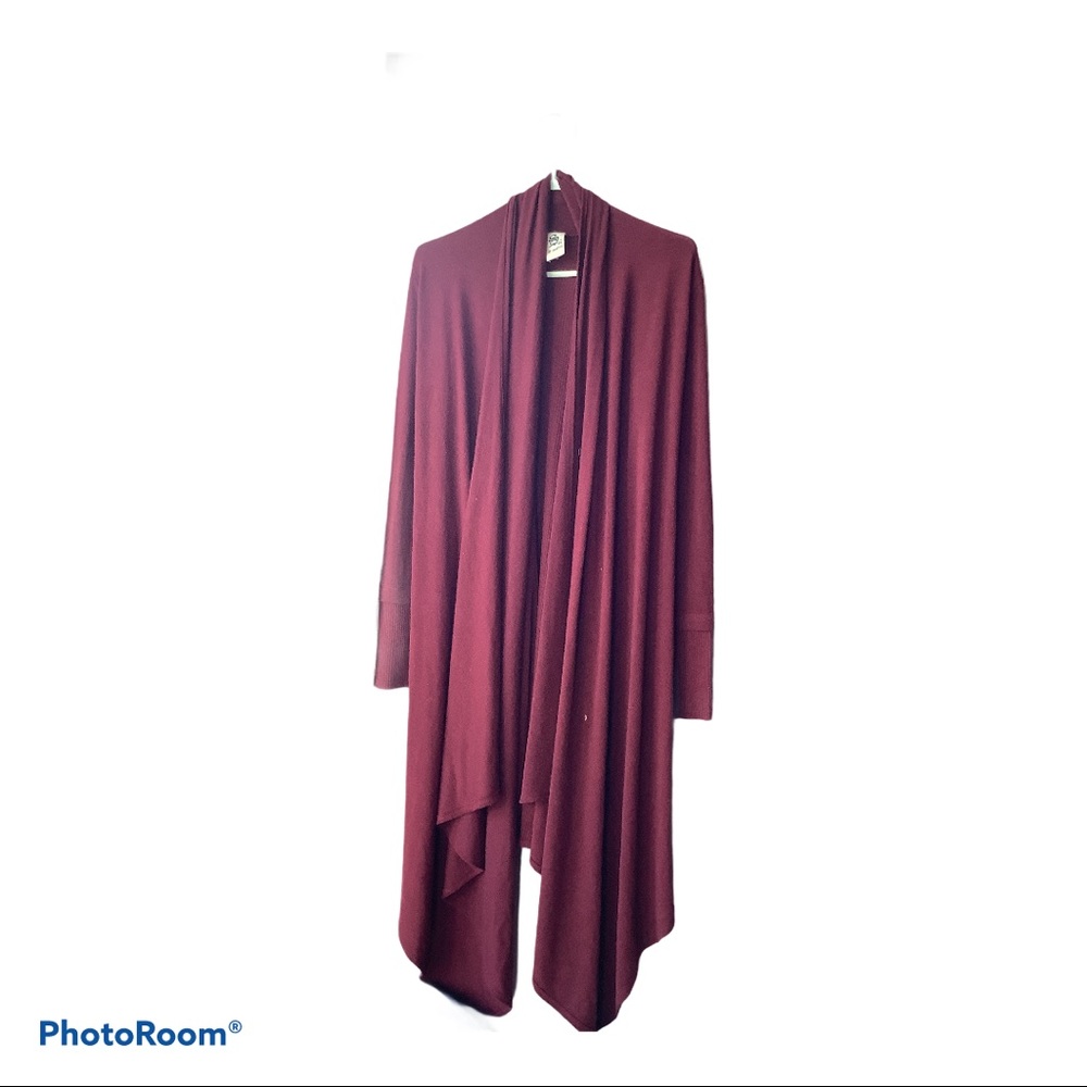 Auberge/burgandy long cardigan